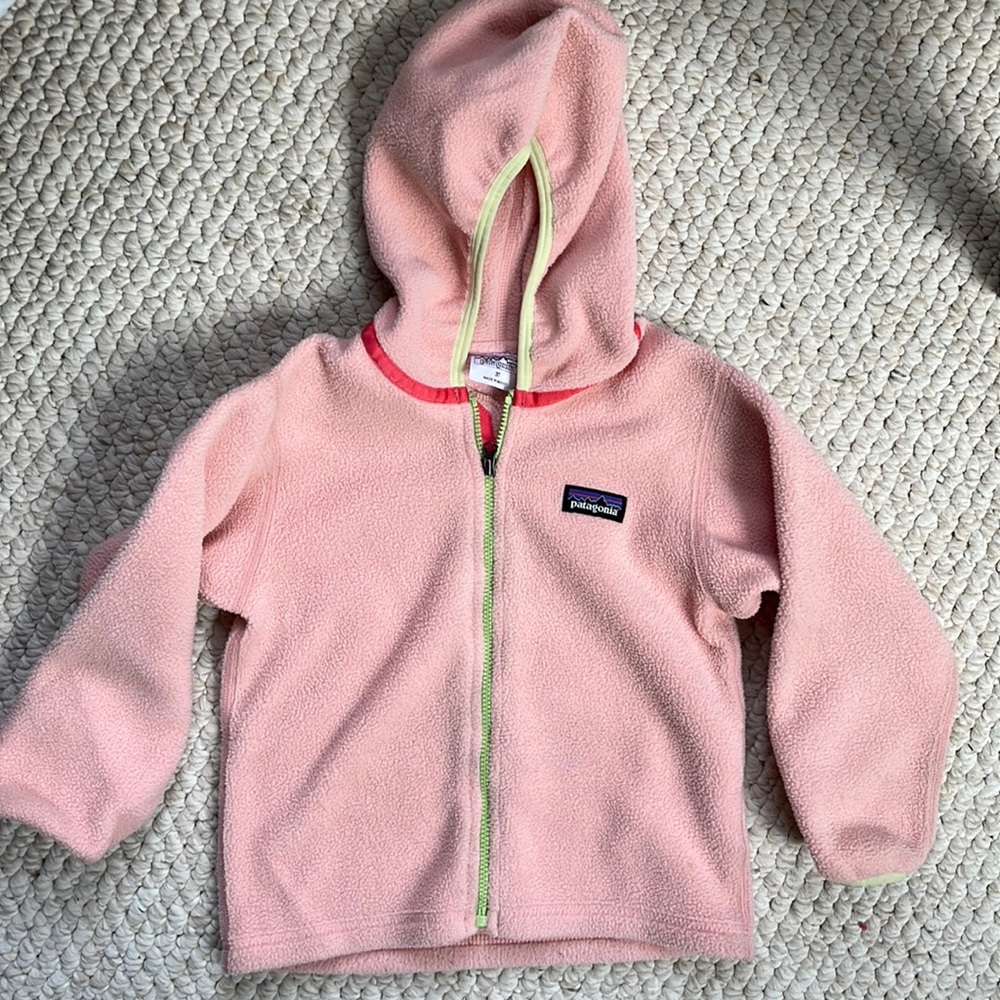 Patagonia Girls 3T fleece hooded jacket